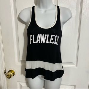 Flawless Black+White Mesh Swing Racerback Tank Top-S